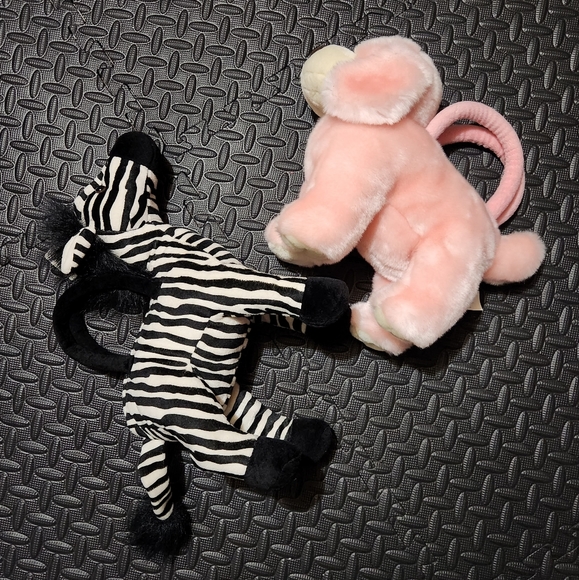 Plush Animal Purse/Bag Lot Horse Pig Bear Rabbit Lamb Zebra Dog - Picture 7 of 8